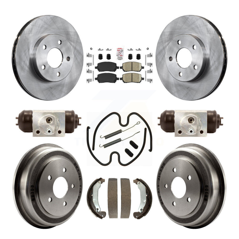 Front Rear Disc Brake Rotors Ceramic Pad & Drum Kit (9Pc) For Pontiac G5 Chevrolet Cobalt K8A-105686