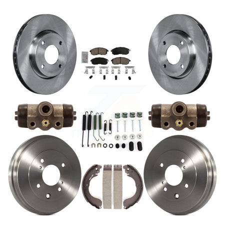 Front Rear Disc Brake Rotors Ceramic Pads And Drum Kit (9Pc) For Nissan Versa K8A-105687