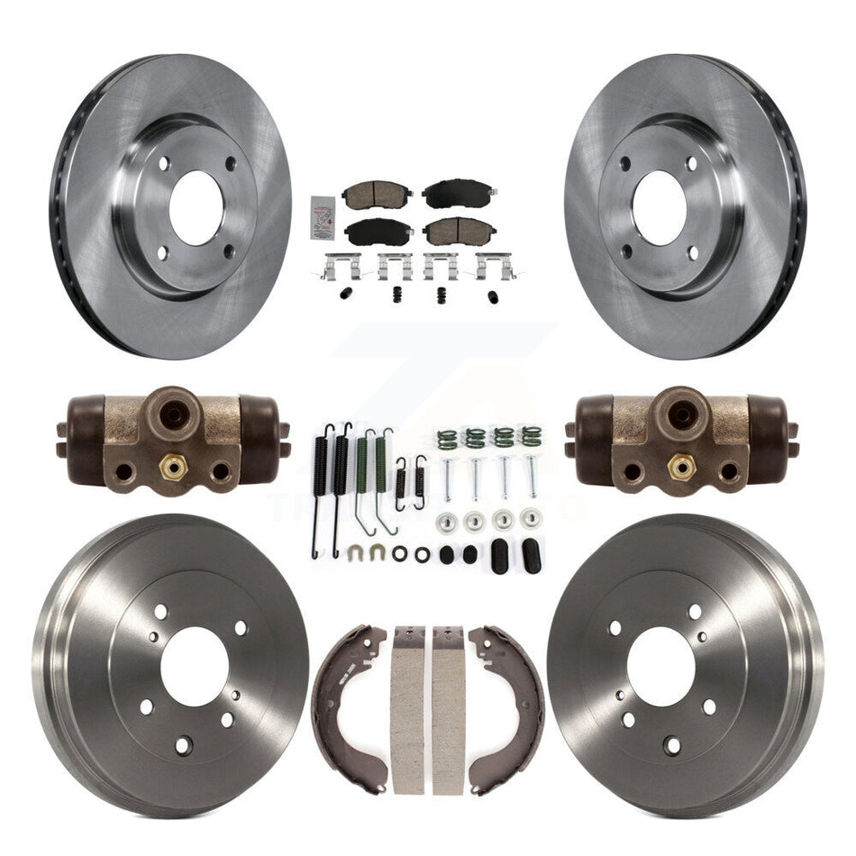 Front Rear Disc Brake Rotors Ceramic Pads And Drum Kit (9Pc) For Nissan Versa K8A-105687