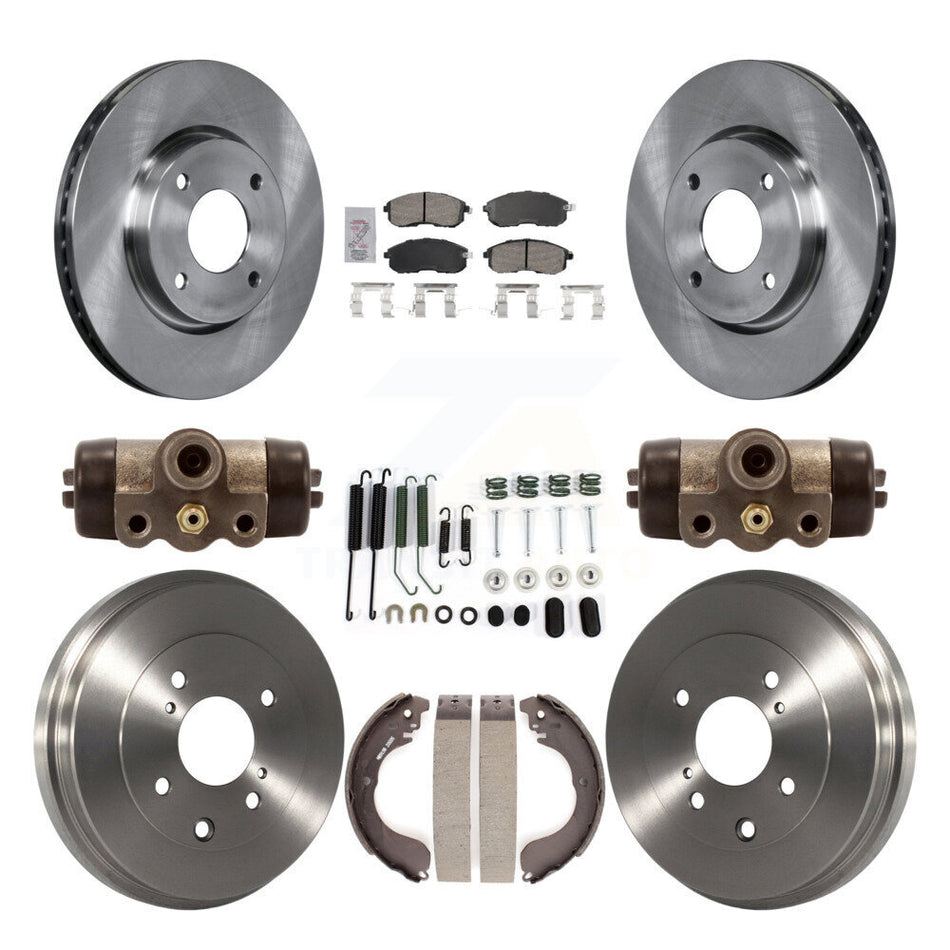 Front Rear Disc Brake Rotors Ceramic Pads And Drum Kit (9Pc) For Nissan Versa K8A-105688