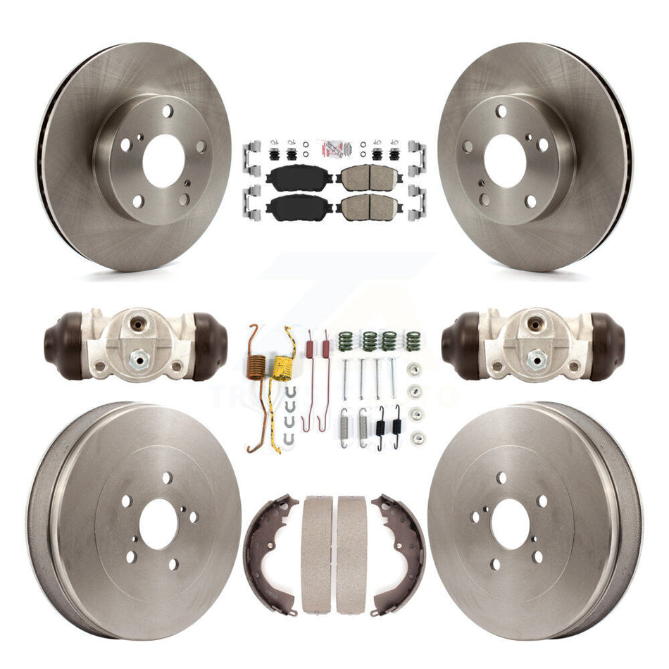 Front Rear Brake Rotor Ceramic Pad And Drum Kit (9Pc) For Toyota Tacoma With 5 Lug Wheels K8A-105690