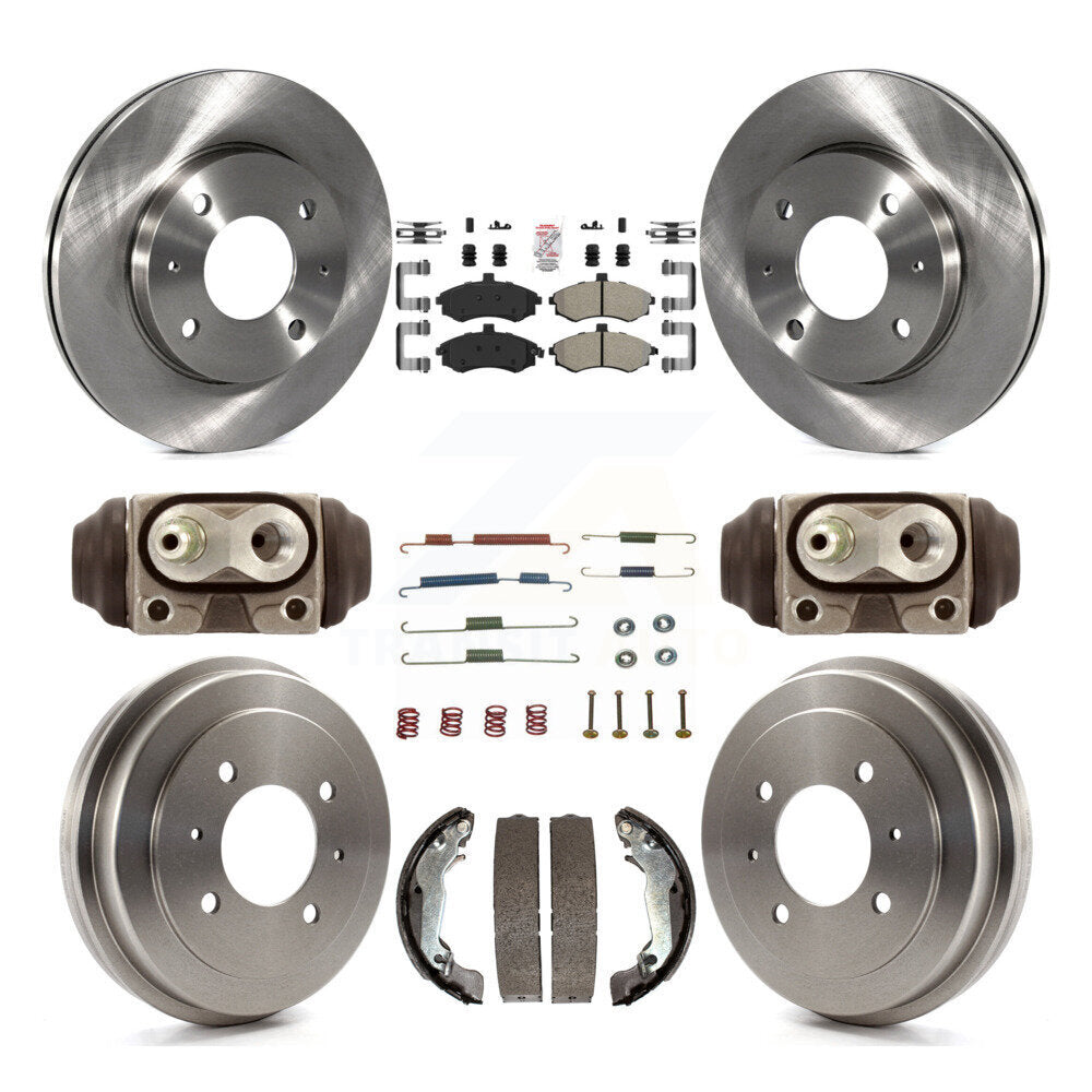 Front Rear Disc Brake Rotors Semi-Metallic Pads And Drum Kit (9Pc) For Hyundai Elantra K8A-105693