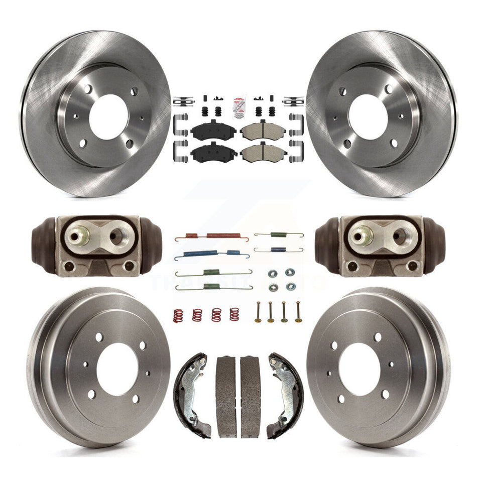 Front Rear Disc Brake Rotors Semi-Metallic Pads And Drum Kit (9Pc) For Hyundai Elantra K8A-105693