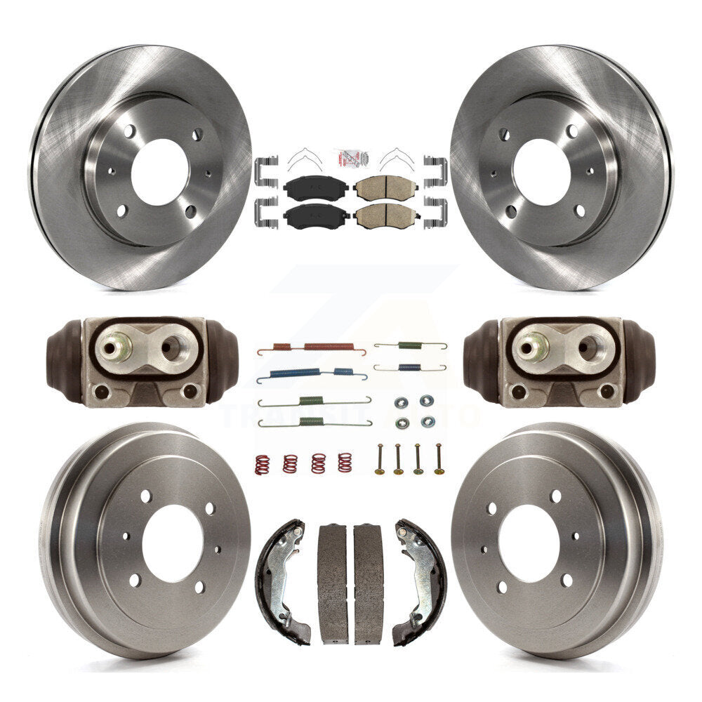 Front Rear Brake Rotors Ceramic Pad & Drum Kit (9Pc) For Hyundai Elantra rear brakes K8A-105694