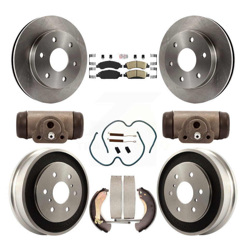 Front Rear Brake Rotor Ceramic Pad Drum Kit (9Pc) For 07 GMC Sierra 1500 With 7000 Lb GVW K8A-105696