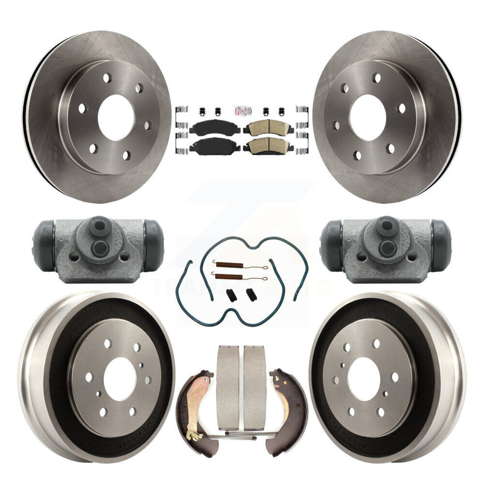 Front Rear Brake Rotor Ceramic Pad Drum Kit (9Pc) For 07 GMC Sierra 1500 With 6400 Lb GVW K8A-105697