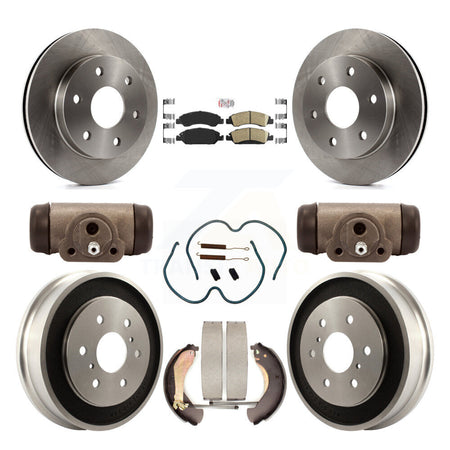 Front Rear Brake Rotor Ceramic Pad Drum Kit (9Pc) For 07 GMC Sierra 1500 With 7000 Lb GVW K8A-105698