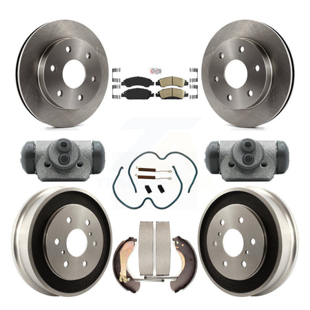 Front Rear Brake Rotor Ceramic Pad Drum Kit (9Pc) For 07 GMC Sierra 1500 With 6400 Lb GVW K8A-105699