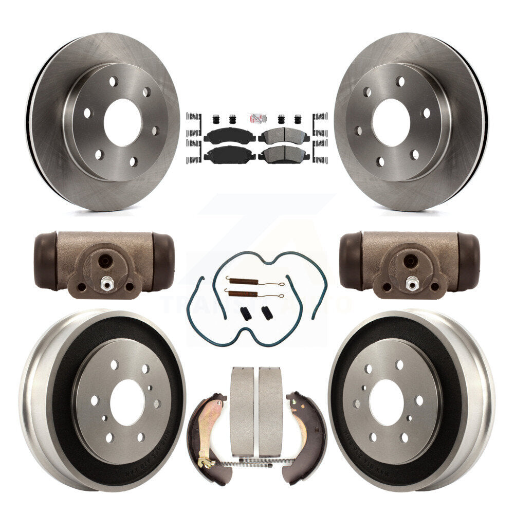Front Rear Disc Brake Rotors Semi-Metallic Pads And Drum Kit (9Pc) For GMC Sierra 1500 K8A-105700