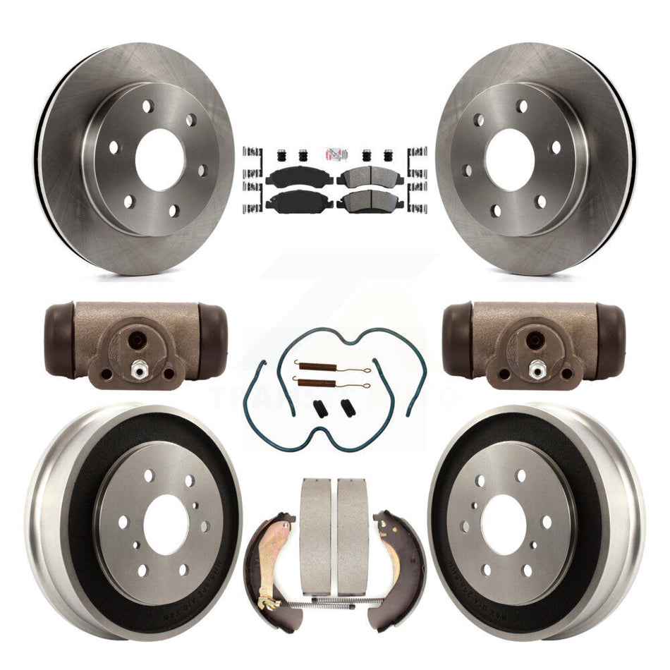 Front Rear Disc Brake Rotors Semi-Metallic Pads And Drum Kit (9Pc) For GMC Sierra 1500 K8A-105700