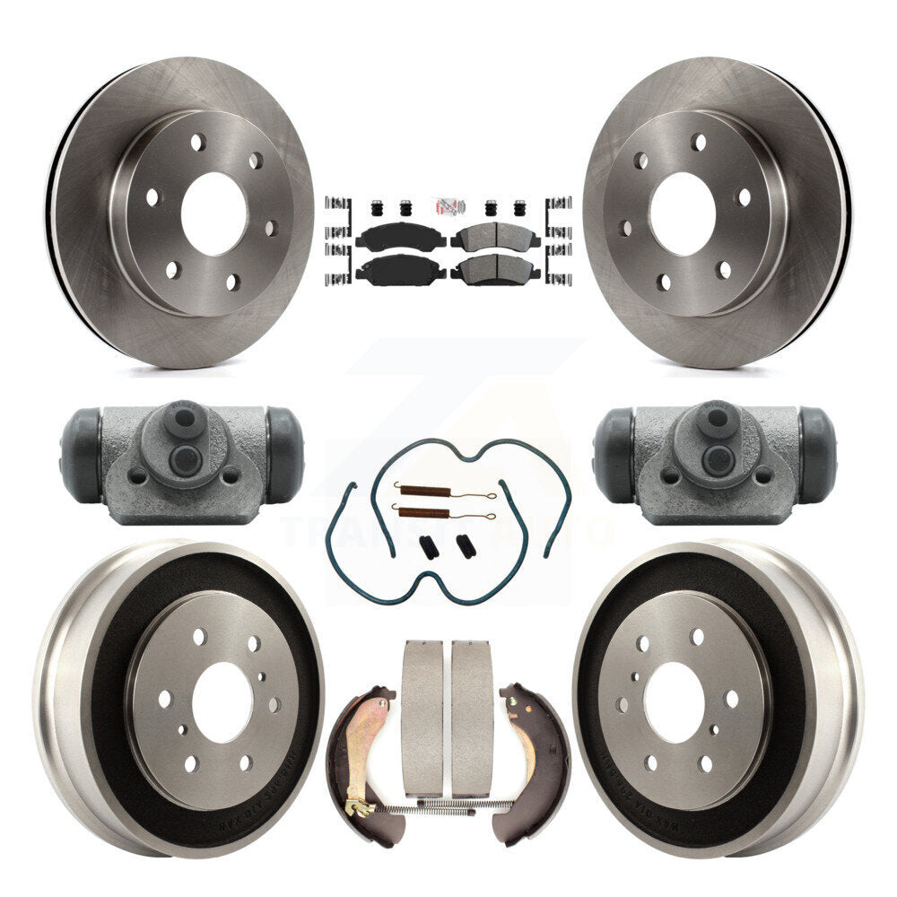 Front Rear Disc Brake Rotors Semi-Metallic Pads And Drum Kit (9Pc) For GMC Sierra 1500 K8A-105701