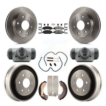 Front Rear Disc Brake Rotors Semi-Metallic Pads And Drum Kit (9Pc) For GMC Sierra 1500 K8A-105701
