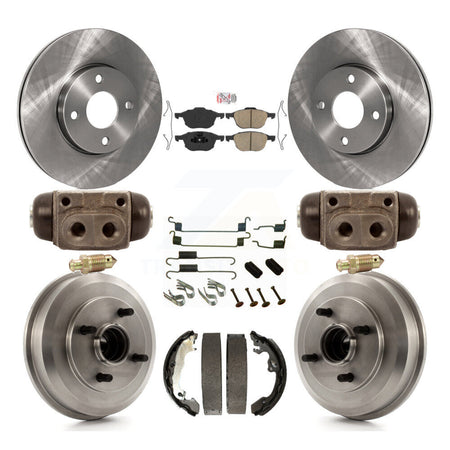 Front Rear Disc Brake Rotors Ceramic Pads And Drum Kit (9Pc) For Ford Focus K8A-105703