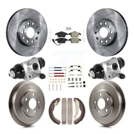 Front Rear Disc Brake Rotors Semi-Metallic Pads And Drum Kit (9Pc) For Volkswagen Jetta K8A-105704