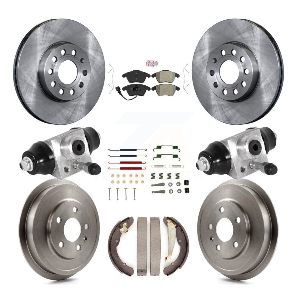 Front Rear Disc Brake Rotors Semi-Metallic Pads And Drum Kit (9Pc) For Volkswagen Jetta K8A-105704