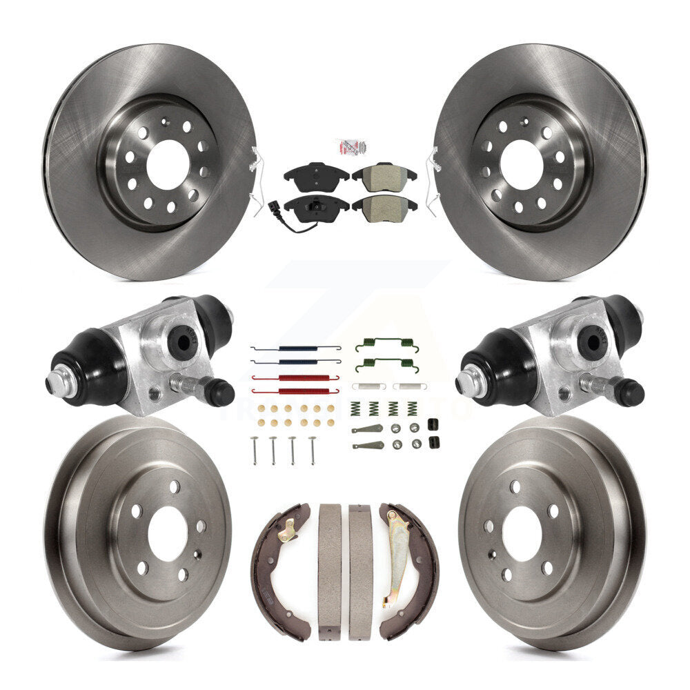 Front Rear Disc Brake Rotors Semi-Metallic Pads And Drum Kit (9Pc) For Volkswagen Jetta K8A-105705