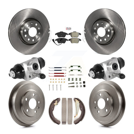 Front Rear Disc Brake Rotors Semi-Metallic Pads And Drum Kit (9Pc) For Volkswagen Jetta K8A-105705