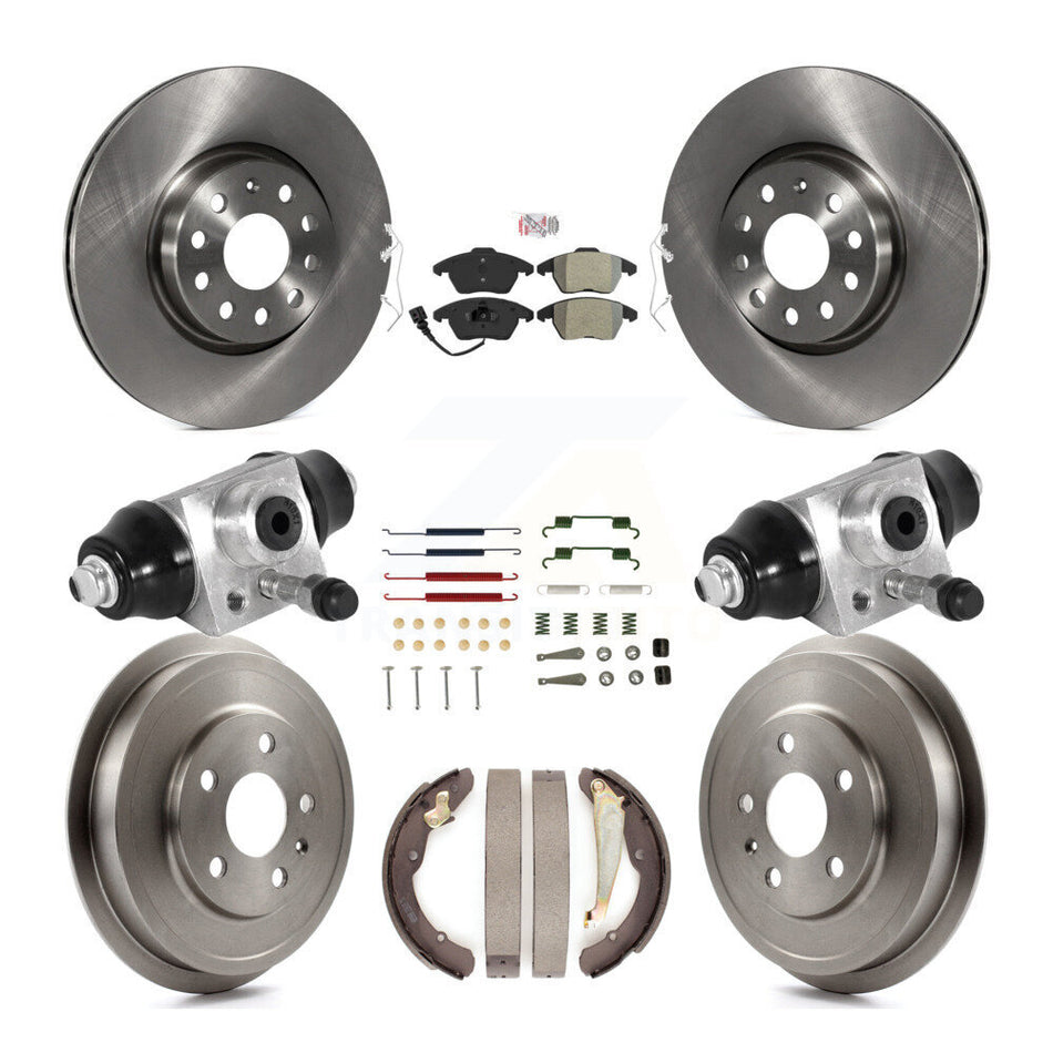 Front Rear Disc Brake Rotors Semi-Metallic Pads And Drum Kit (9Pc) For Volkswagen Jetta K8A-105705