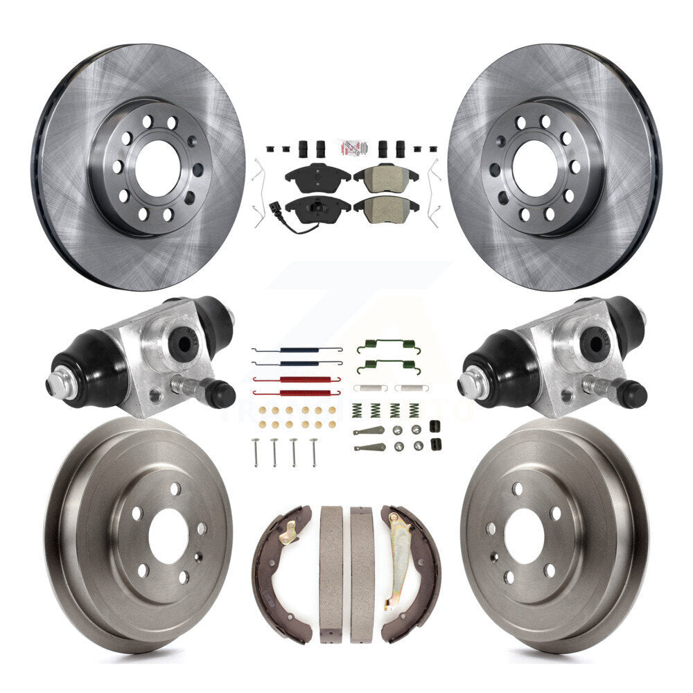 Front Rear Disc Brake Rotors Semi-Metallic Pads And Drum Kit (9Pc) For Volkswagen Jetta K8A-105706