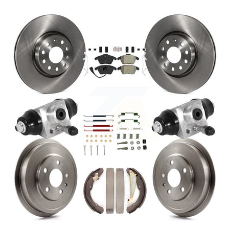 Front Rear Disc Brake Rotors Semi-Metallic Pads And Drum Kit (9Pc) For Volkswagen Jetta K8A-105707