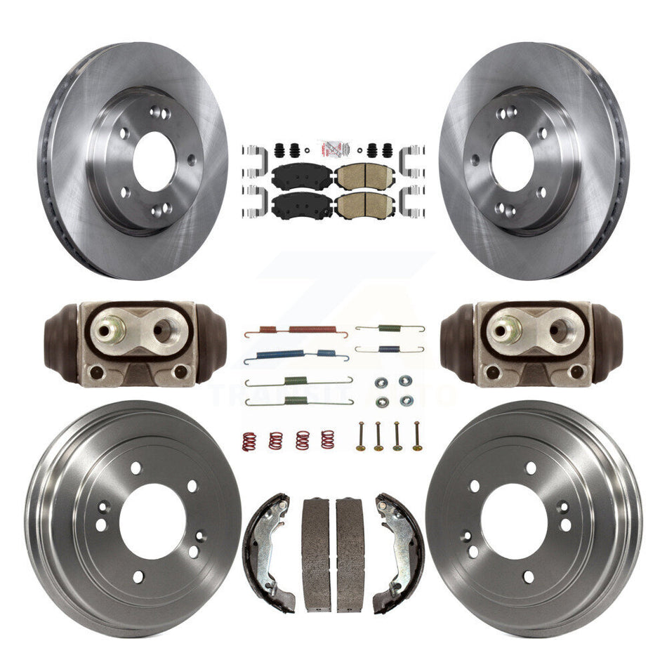 Front Rear Disc Brake Rotors Ceramic Pads And Drum Kit (9Pc) For Hyundai Elantra K8A-105712