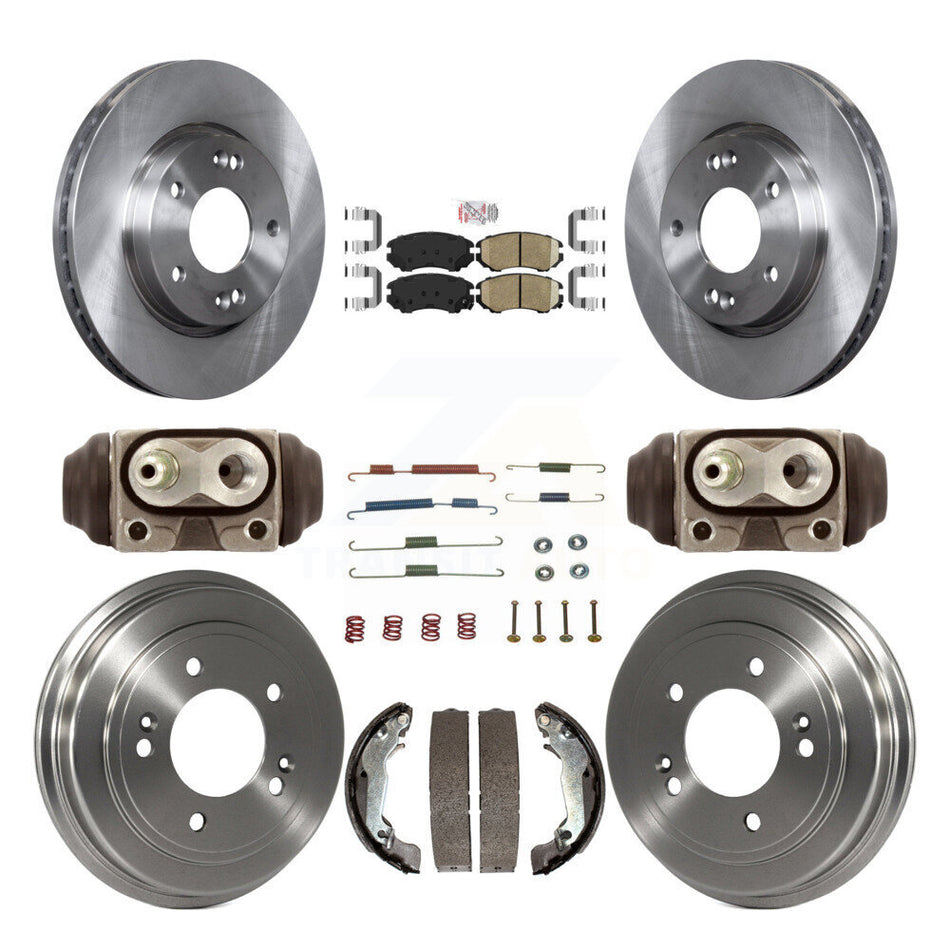 Front Rear Disc Brake Rotors Ceramic Pads And Drum Kit (9Pc) For Hyundai Elantra K8A-105713
