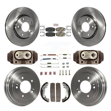 Front Rear Disc Brake Rotors Ceramic Pads And Drum Kit (9Pc) For Hyundai Elantra K8A-105714
