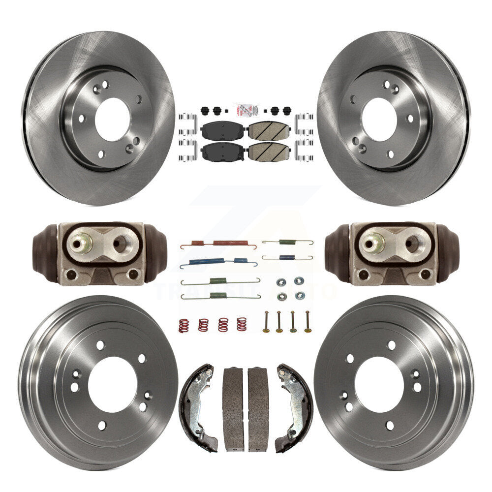 Front Rear Disc Brake Rotors Ceramic Pads And Drum Kit (9Pc) For Hyundai Elantra K8A-105715