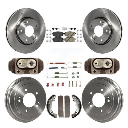 Front Rear Disc Brake Rotors Ceramic Pads And Drum Kit (9Pc) For Hyundai Elantra K8A-105715
