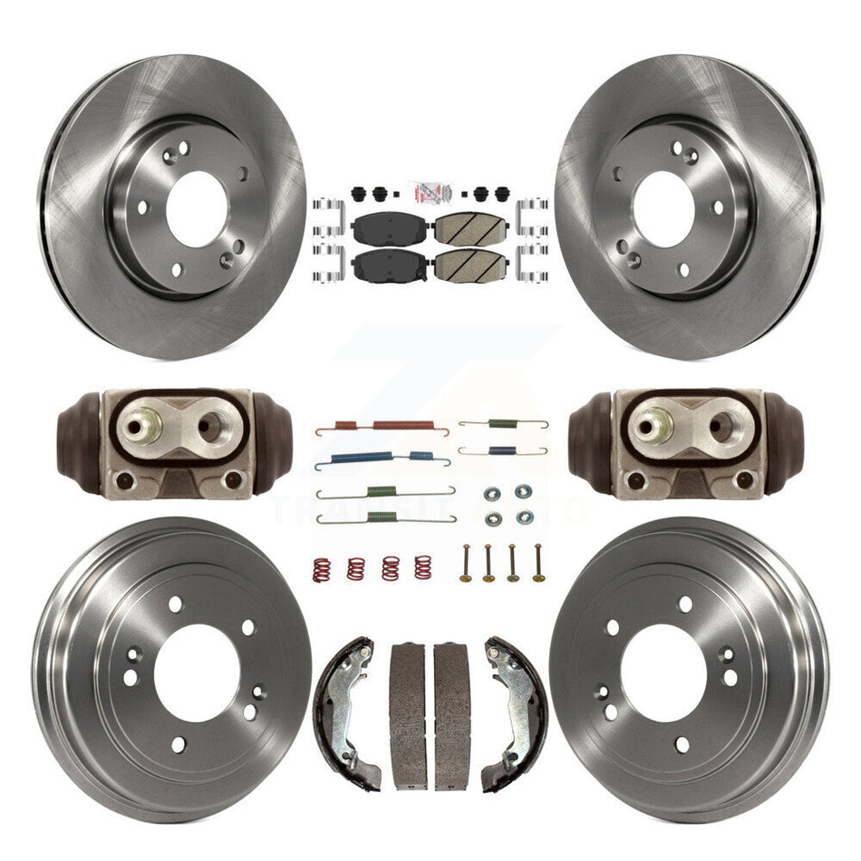 Front Rear Disc Brake Rotors Ceramic Pads And Drum Kit (9Pc) For Hyundai Elantra K8A-105715