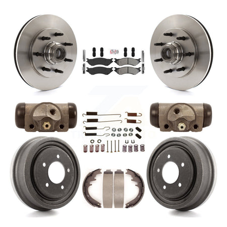 Front Rear Disc Brake Rotors Semi-Metallic Pad And Drum Kit (9Pc) For 1999 Ford F-150 RWD K8A-105723