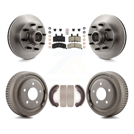 Front Rear Brake Rotors Semi-Metallic Pad & Drum Kit For GMC Yukon RWD with DIESEL engine K8A-105734