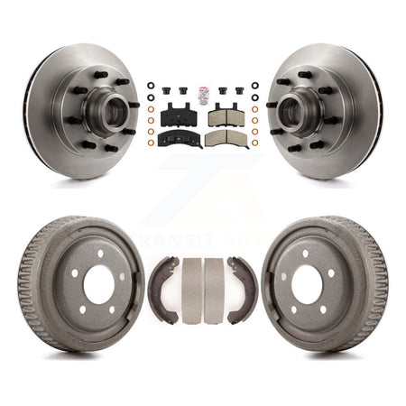 Front Rear Brake Rotors Semi-Metallic Pad & Drum Kit For GMC Yukon RWD with DIESEL engine K8A-105735