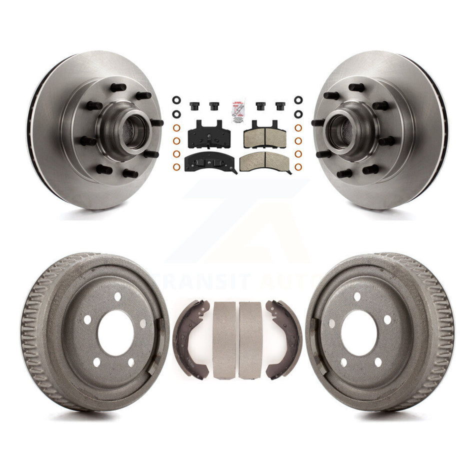 Front Rear Brake Rotors Semi-Metallic Pad & Drum Kit For GMC Yukon RWD with DIESEL engine K8A-105735