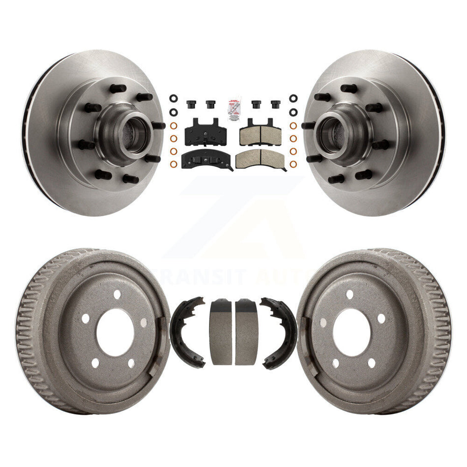 Front Rear Brake Rotors Semi-Metallic Pad Drum Kit For GMC Yukon Chevrolet C1500 Suburban K8A-105736