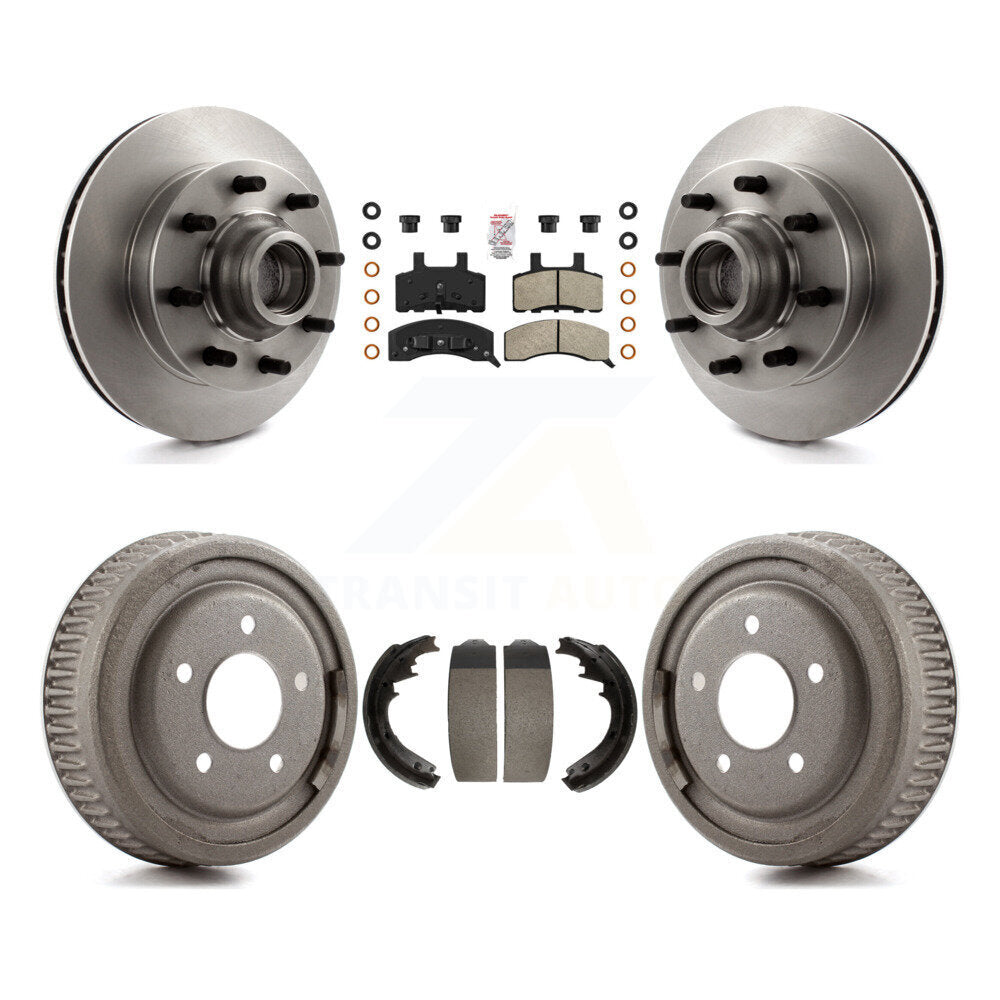 Front Rear Brake Rotors Semi-Metallic Pad Drum Kit For GMC Yukon Chevrolet C1500 Suburban K8A-105737