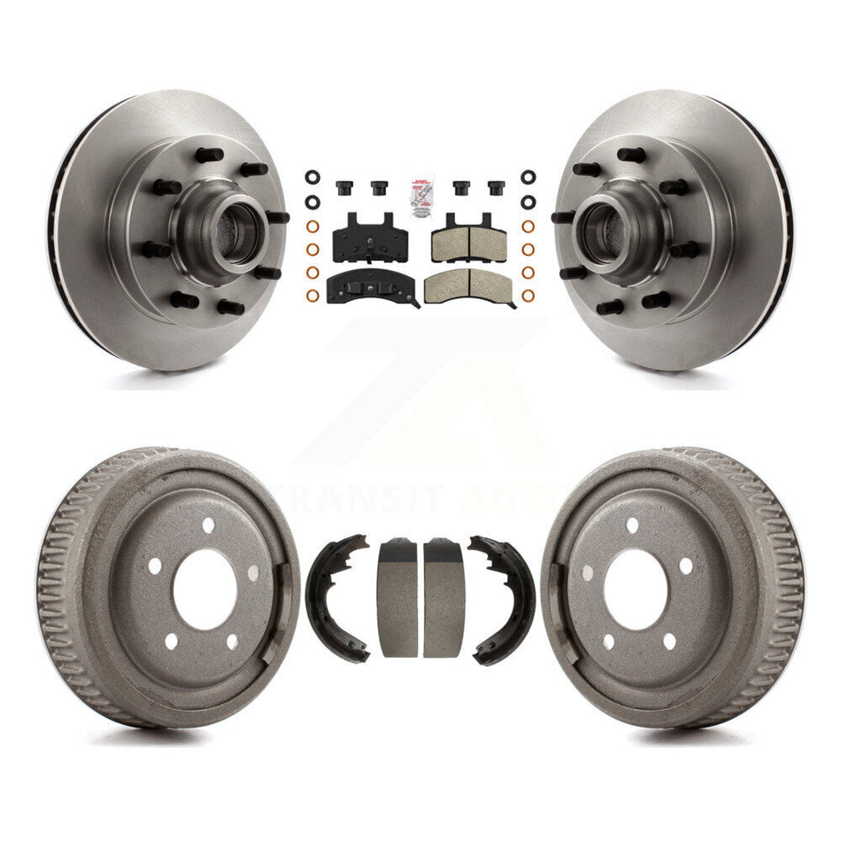 Front Rear Brake Rotors Semi-Metallic Pad Drum Kit For GMC Yukon Chevrolet C1500 Suburban K8A-105737
