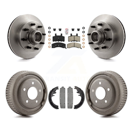 Front Rear Disc Brake Rotor Hub Semi-Metallic Pad & Drum Kit For Chevrolet C1500 Suburban K8A-105741