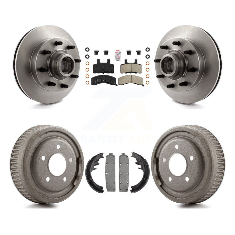 Front Rear Disc Brake Rotor Hub Semi-Metallic Pad & Drum Kit For Chevrolet C1500 Suburban K8A-105741