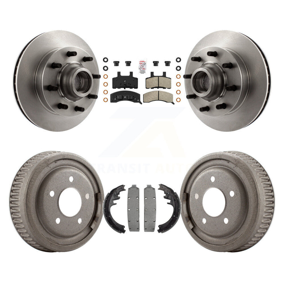 Front Rear Disc Brake Rotor Hub Semi-Metallic Pad & Drum Kit For Chevrolet C1500 Suburban K8A-105743