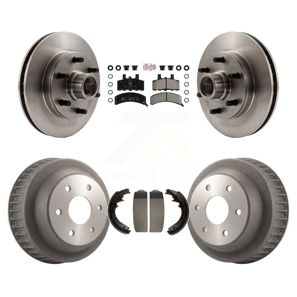 Front Rear Disc Brake Rotors Hub Semi-Metallic Pads And Drum Kit For C2500 Chevrolet GMC K8A-105745