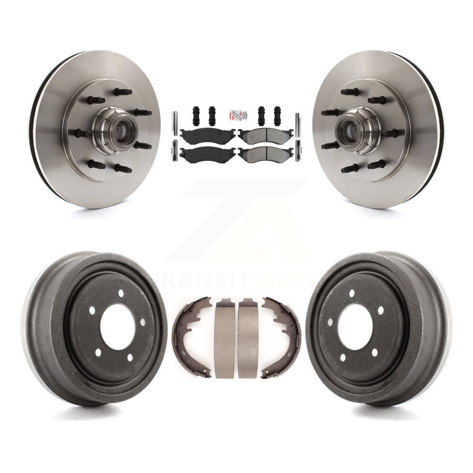 Front Rear Disc Brake Rotors Hub Semi-Metallic Pads And Drum Kit For 1999 Ford F-150 RWD K8A-105746