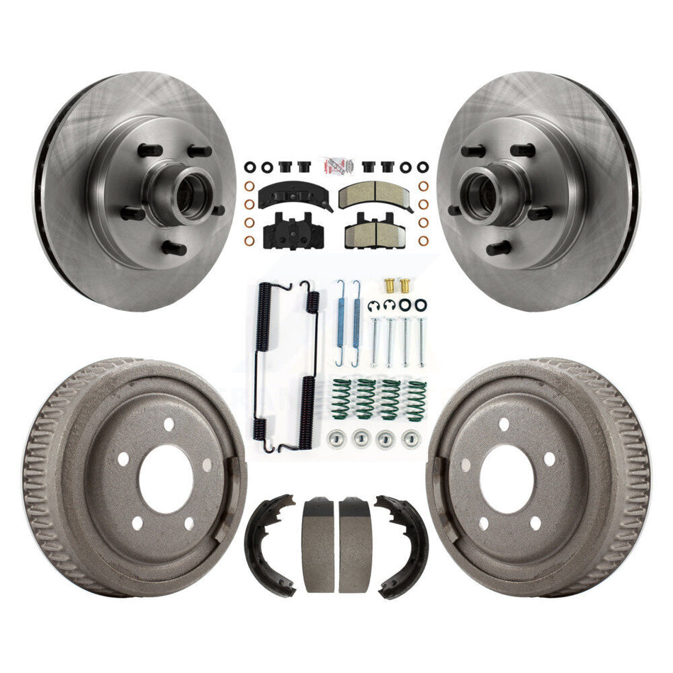 Front Rear Disc Brake Rotor Semi-Metallic Pad Drum Kit (7Pc) For Chevrolet C1500 Suburban K8A-105754