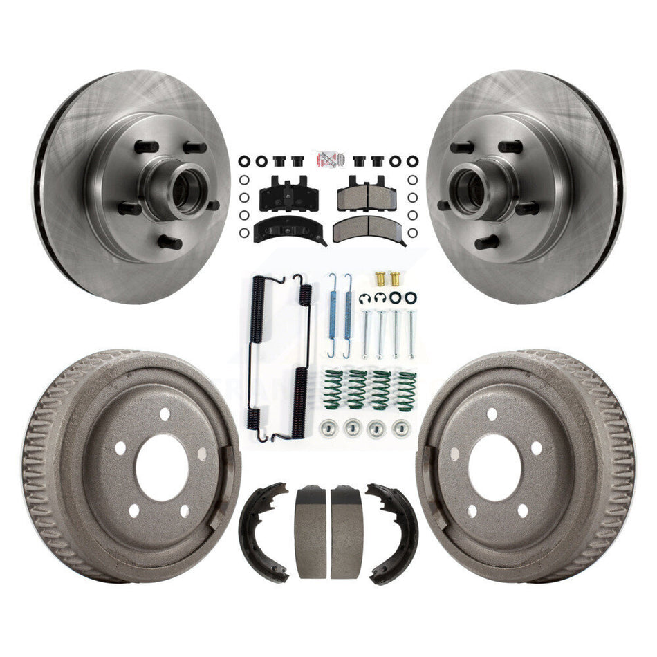 Front Rear Disc Brake Rotor Semi-Metallic Pad Drum Kit (7Pc) For Chevrolet C1500 Suburban K8A-105756