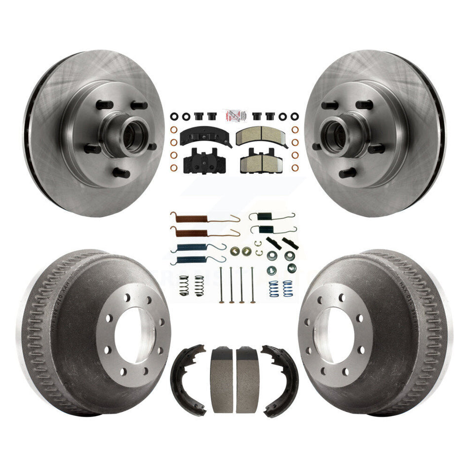 Front Rear Brake Rotors Semi-Metallic Pad Drum Kit (7Pc) For C1500 Suburban Chevrolet GMC K8A-105758