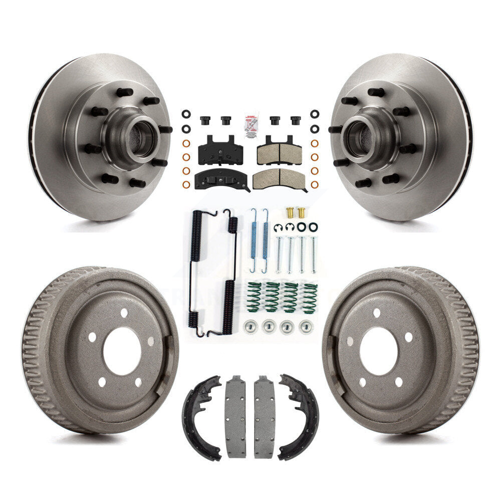 Front Rear Disc Brake Rotor Semi-Metallic Pad Drum Kit (7Pc) For Chevrolet C1500 Suburban K8A-105759