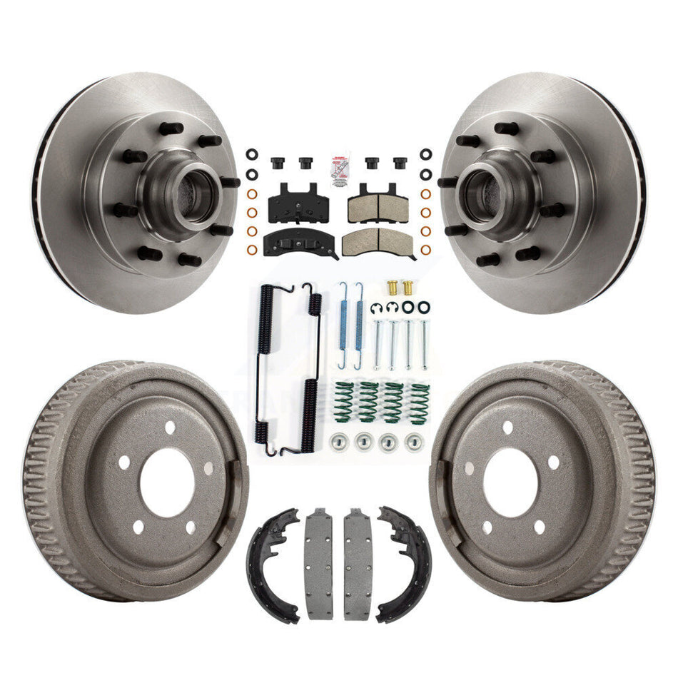 Front Rear Disc Brake Rotor Semi-Metallic Pad Drum Kit (7Pc) For Chevrolet C1500 Suburban K8A-105759