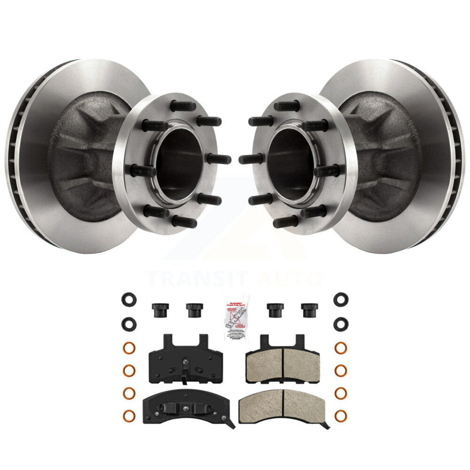 Front Brake Rotor Semi-Metallic Pad Kit For Chevrolet Express 3500 GMC C3500 Savana G3500 K8A-105773