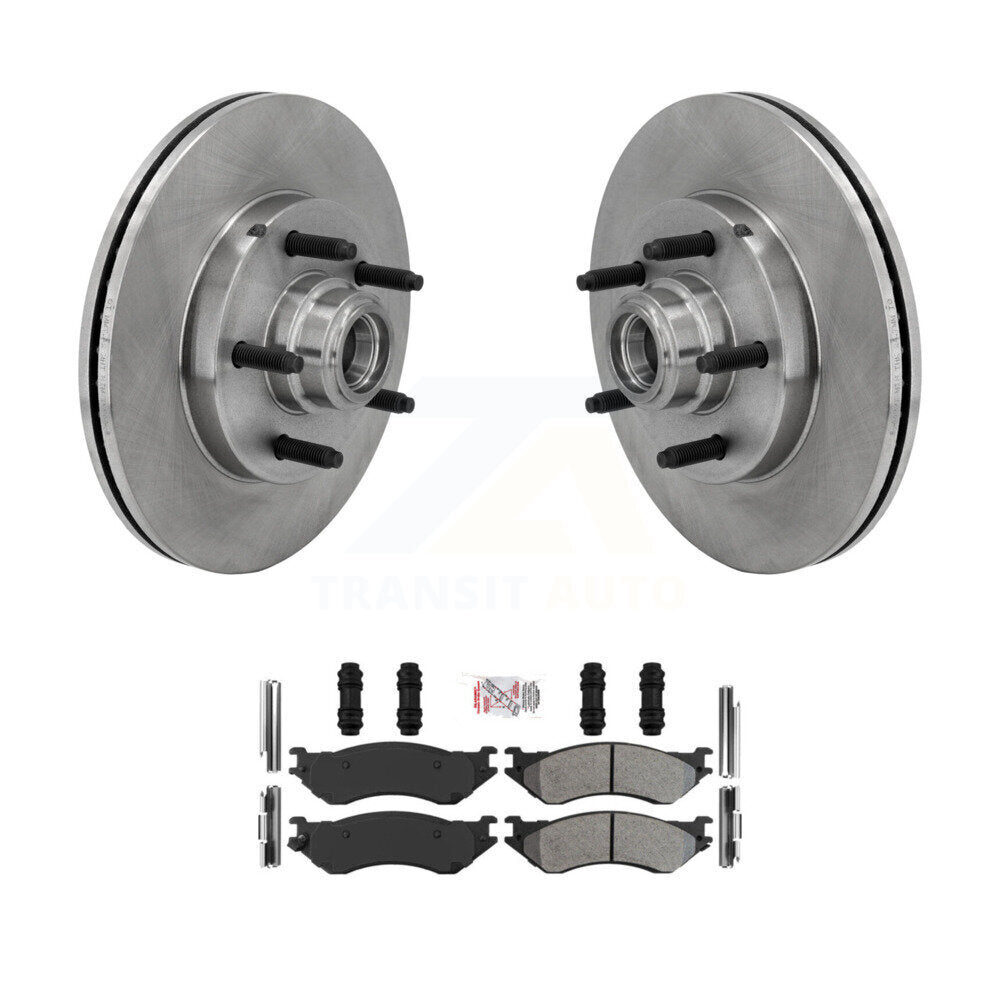 Front Disc Brake Rotor Hub Assembly And Semi-Metallic Pad Kit For Ford F-150 Heritage RWD K8A-105776
