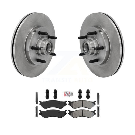 Front Disc Brake Rotor Hub Assembly And Semi-Metallic Pad Kit For Ford F-150 Heritage RWD K8A-105776